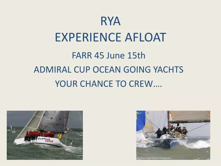 rya experience afloat