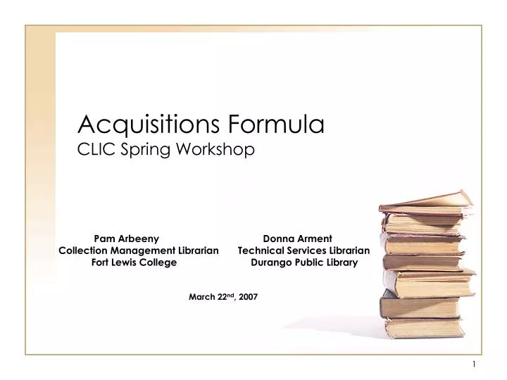acquisitions formula clic spring workshop