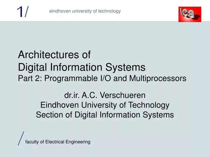 architectures of digital information systems part 2 programmable i o and multiprocessors