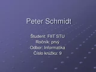 peter schmidt