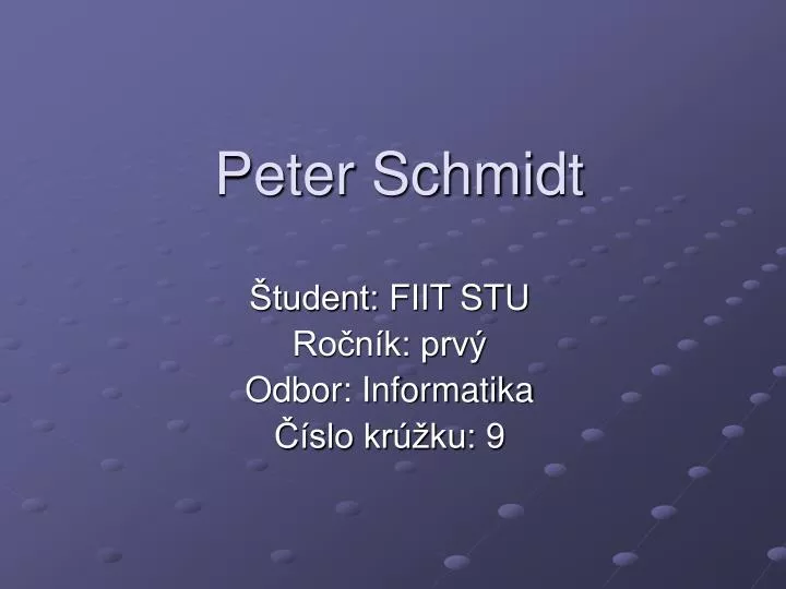 peter schmidt