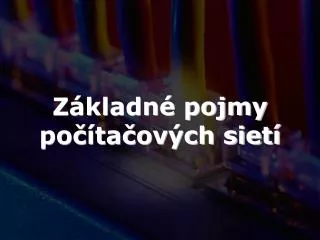 z kladn pojmy po ta ov ch siet
