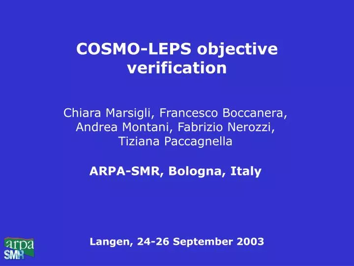 cosmo leps objective verification