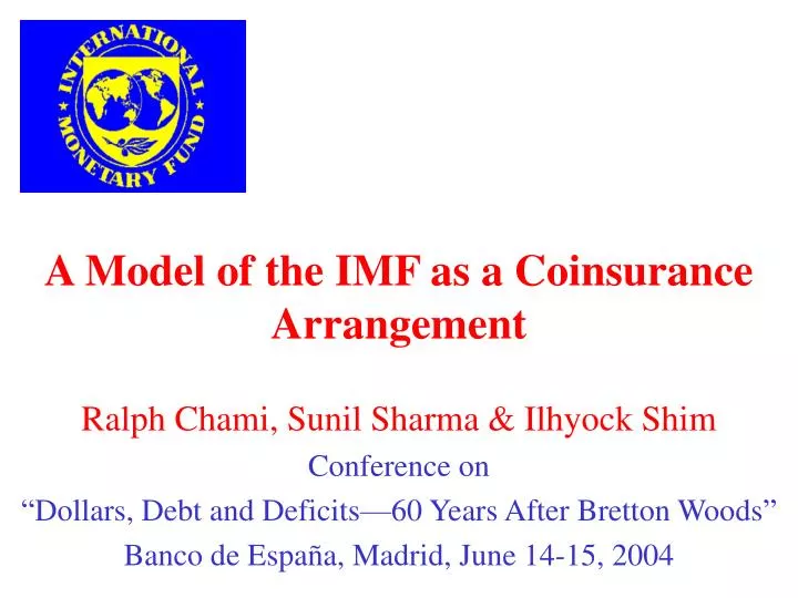 a model of the imf as a coinsurance arrangement