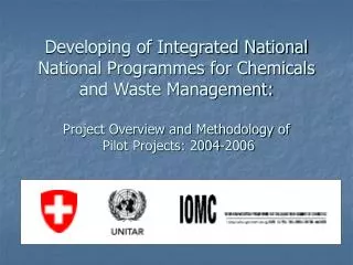 International Policy Framework Affecting Chemical Management Capacity Building