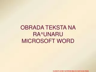 obrada teksta na ra unaru microsoft word