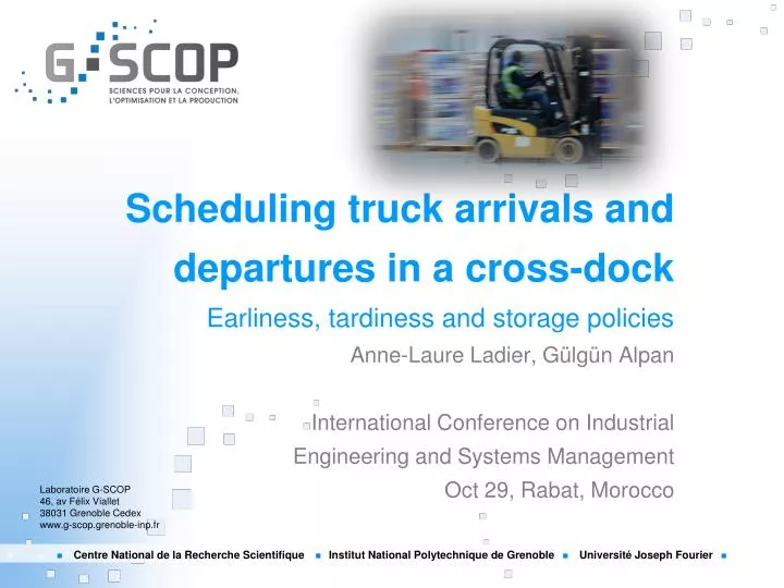 scheduling truck arrivals and departures in a cross dock