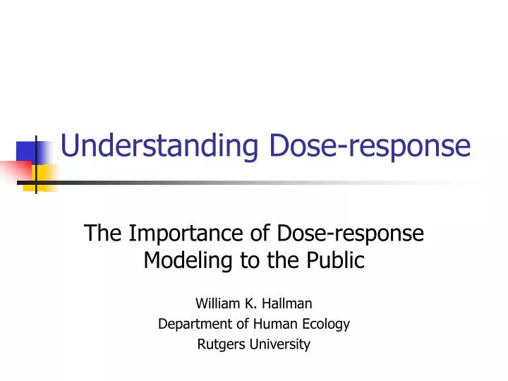 understanding dose response