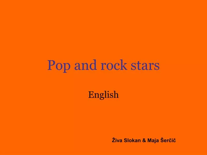 pop and rock stars