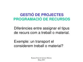 gesti de projectes programaci de recursos