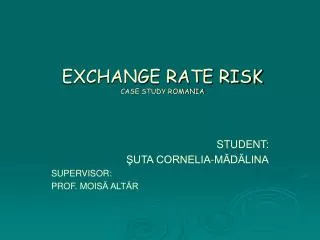 EXCHANGE RATE RISK CASE STUDY ROMANIA