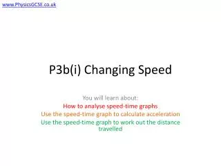 P3b( i ) Changing Speed