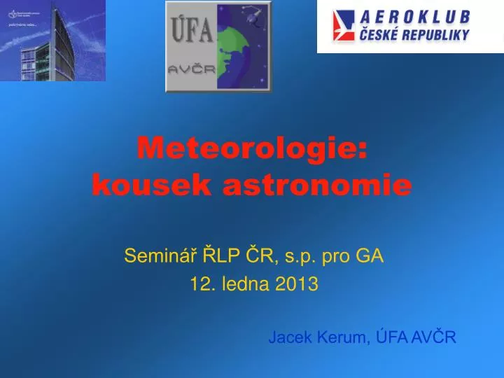 meteorologie kousek astronomie