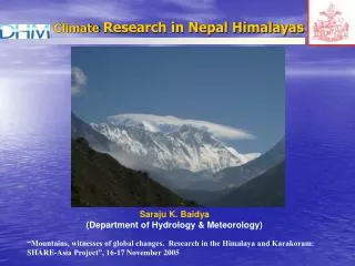 Climate Research in Nepal Himalayas