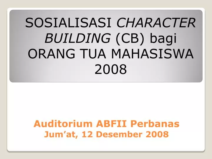 auditorium abfii perbanas jum at 12 desember 2008