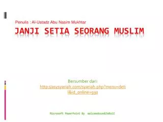 janji setia seorang muslim