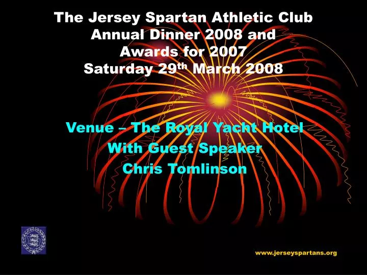 the jersey spartan athletic club annual dinner 2008 and awards for 2007 saturday 29 th march 2008