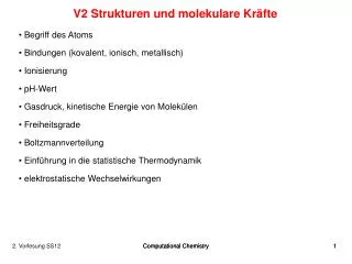 v2 strukturen und molekulare kr fte