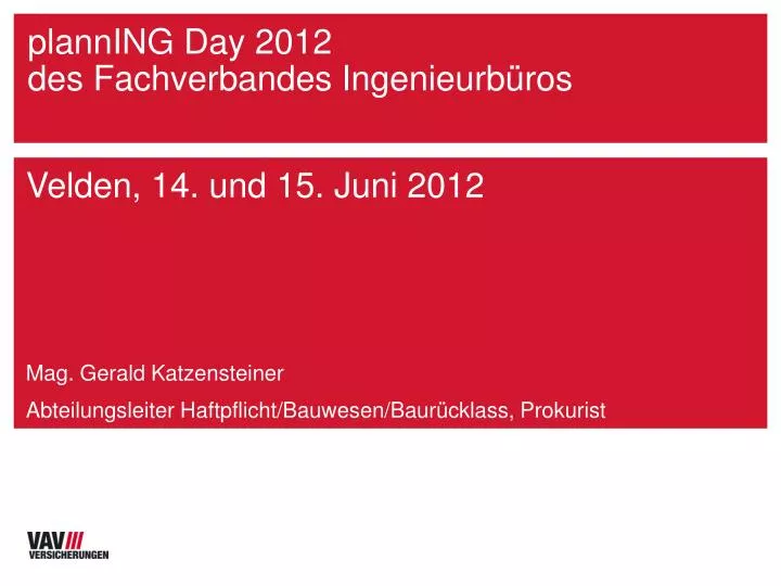 planning day 2012 des fachverbandes ingenieurb ros