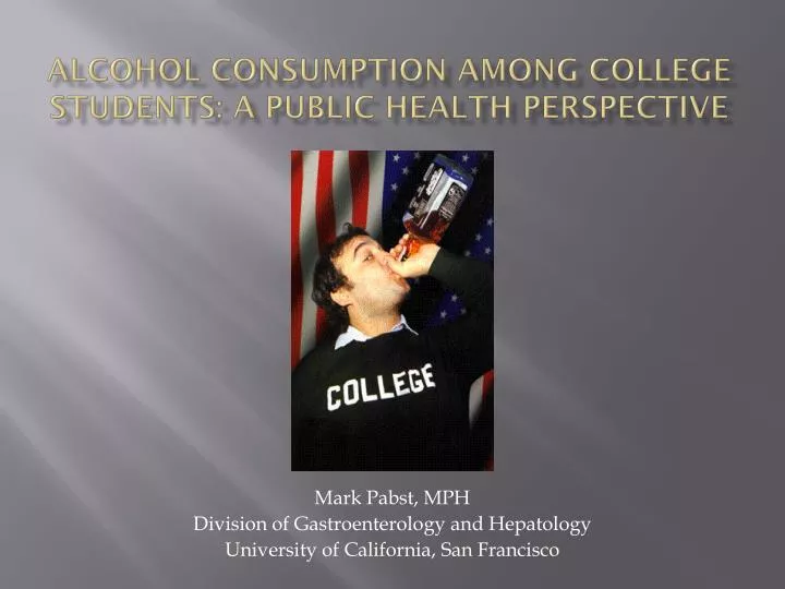 alcohol consumption among college students a public health perspective