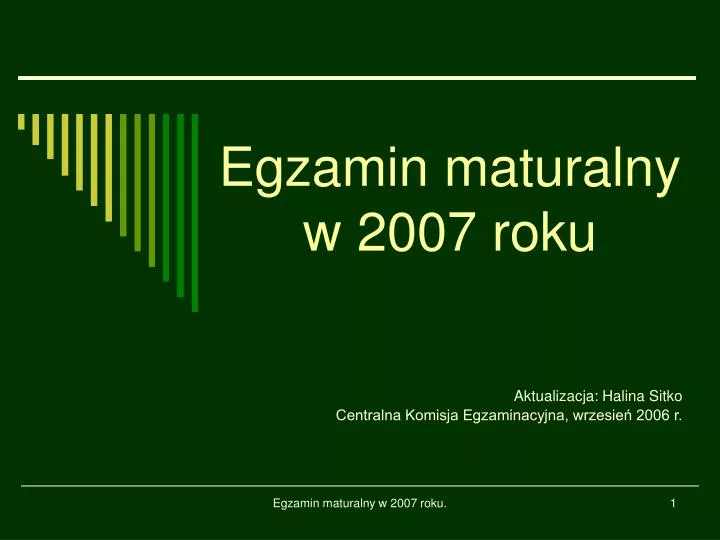 egzamin maturalny w 2007 roku