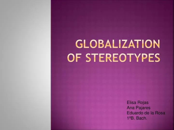 globalization of stereotypes