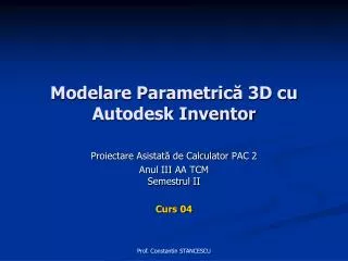 modelare parametric 3d cu autodesk inventor