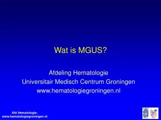wat is mgus