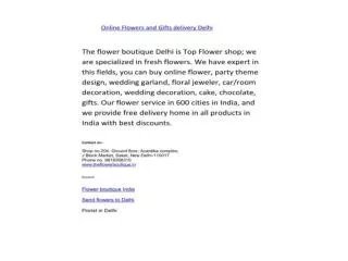 The flower boutique Delhi