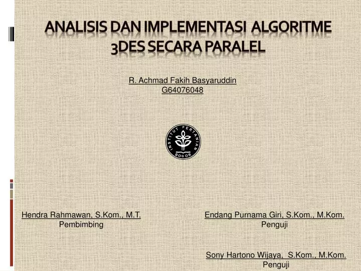 analisis dan implementasi algoritme 3des secara paralel
