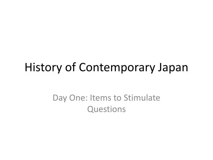 history of contemporary japan