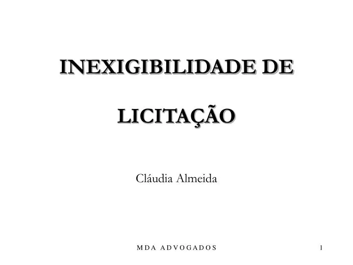 inexigibilidade de licita o