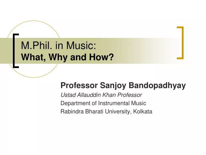 m phil in music what why and how