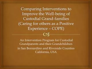 An Intervention Program for Custodial Grandparents and their Grandchildren