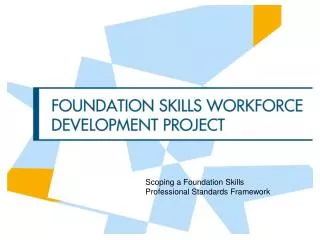 Scoping a Foundation Skills Professional Standards Framework