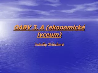 oabv 3 a ekonomick lyceum