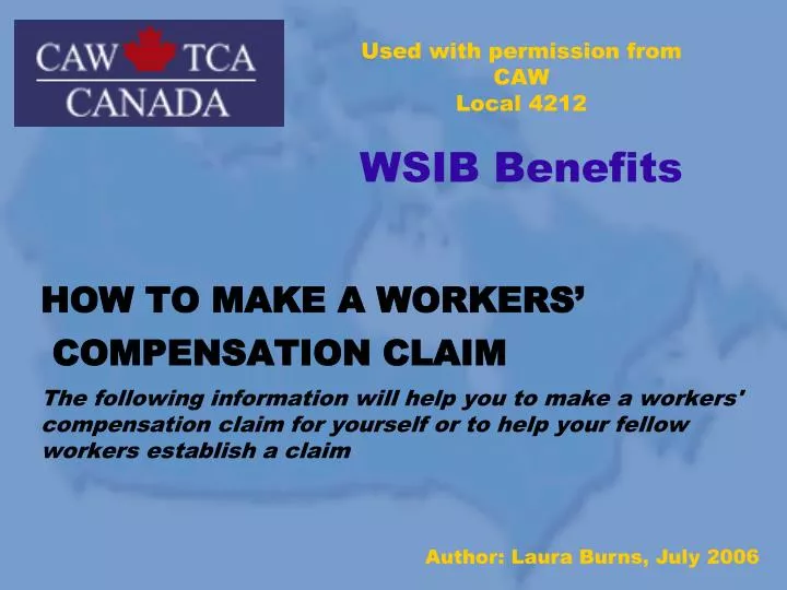 used with permission from caw local 4212 wsib benefits