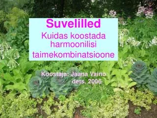 suvelilled kuidas koostada harmoonilisi taimekombinatsioone koostaja jaana vaino dets 2006