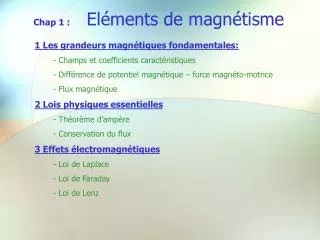 chap 1 el ments de magn tisme