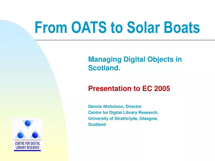 from oats to solar boats