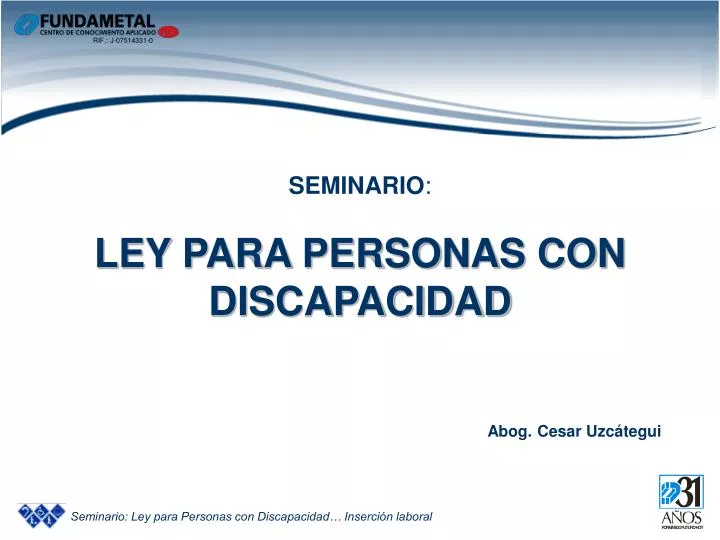 seminario ley para personas con discapacidad