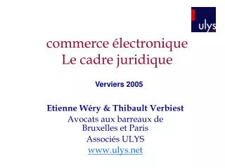 commerce lectronique le cadre juridique