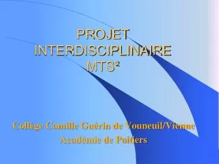 projet interdisciplinaire mts