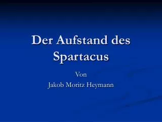 der aufstand des spartacus