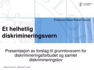 et helhetlig diskrimineringsvern