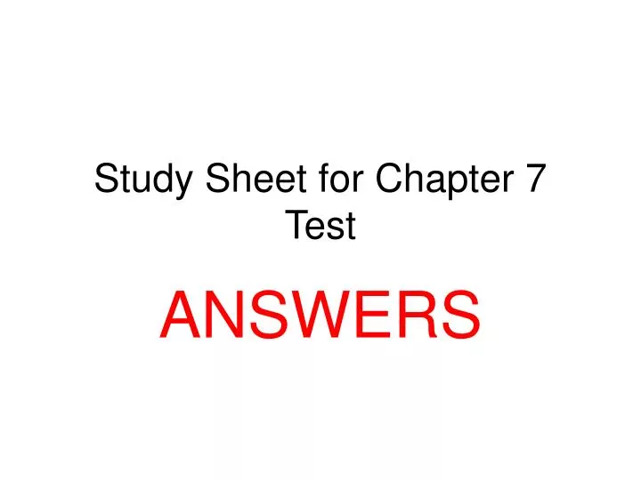 study sheet for chapter 7 test