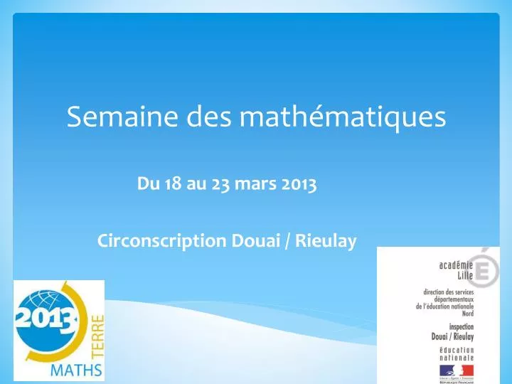 semaine des math matiques