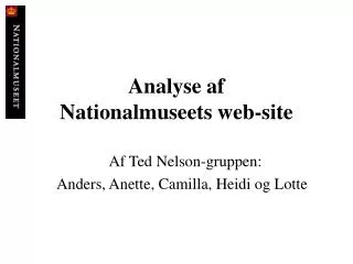 analyse af nationalmuseets web site
