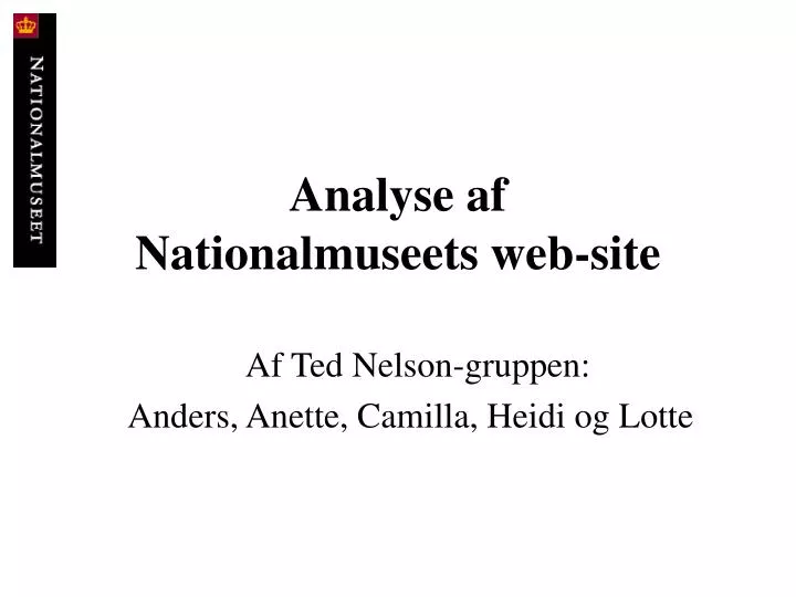 analyse af nationalmuseets web site