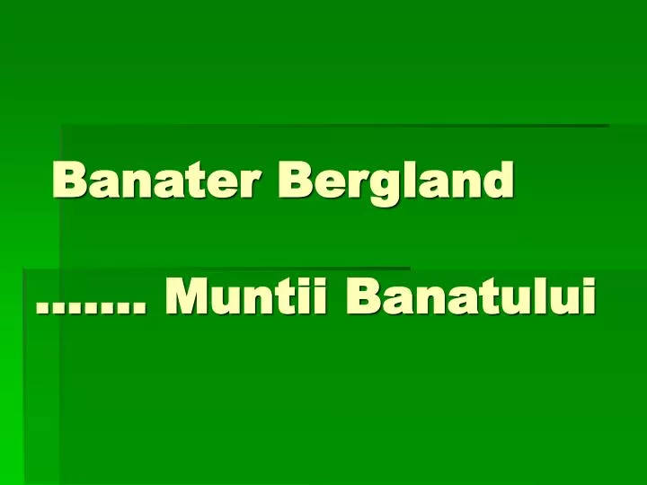banater bergland muntii banatului